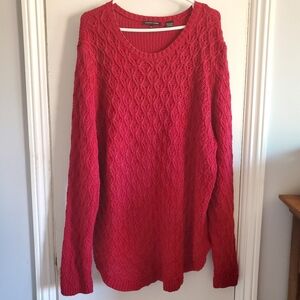Jeanne Pierre BasketWeave Fisherman Sweater 100% Cotton Size XXL Career Holiday